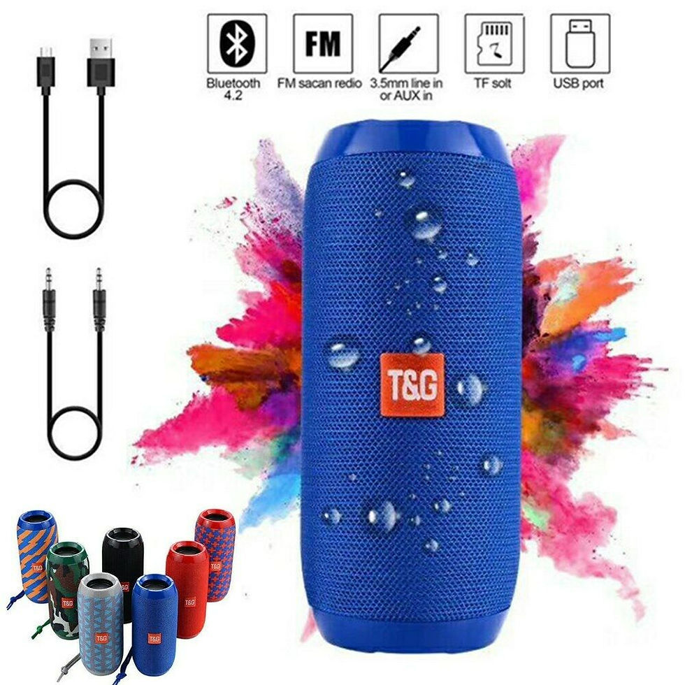 Thumbnail: T & G Loud Bluetooth Speaker Outdoor Stereo Bass USB/TF/FM Radio blue
