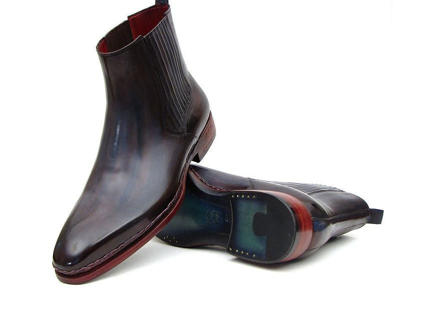 Thumbnail: Paul Parkman Men's Chelsea Boots Navy & Bordeaux (PAUL PARKMAN)