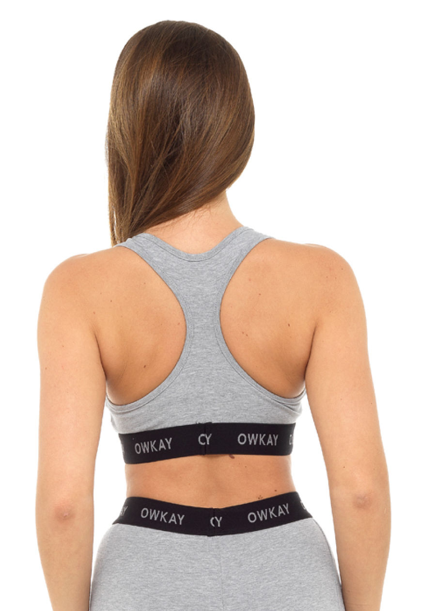 Thumbnail: Bralette Heather Grey (Owkay Clothing)