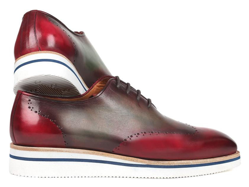 Thumbnail: Paul Parkman Men's Smart Casual Wingtip Oxfords Bordeaux & Green (PAUL PARKMAN)