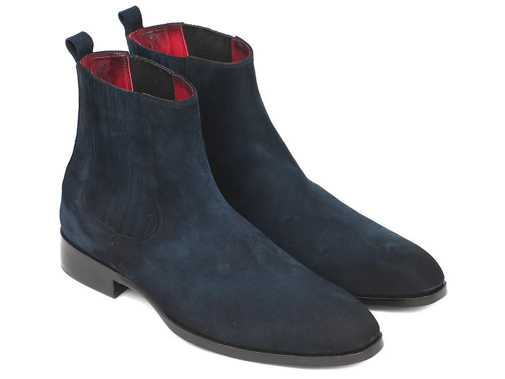 Paul Parkman Navy Suede Chelsea Boots (PAUL PARKMAN)