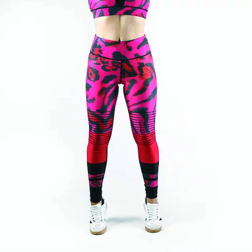 Thumbnail: Pink Leopard Fitness Leggings (Combat Dollies)