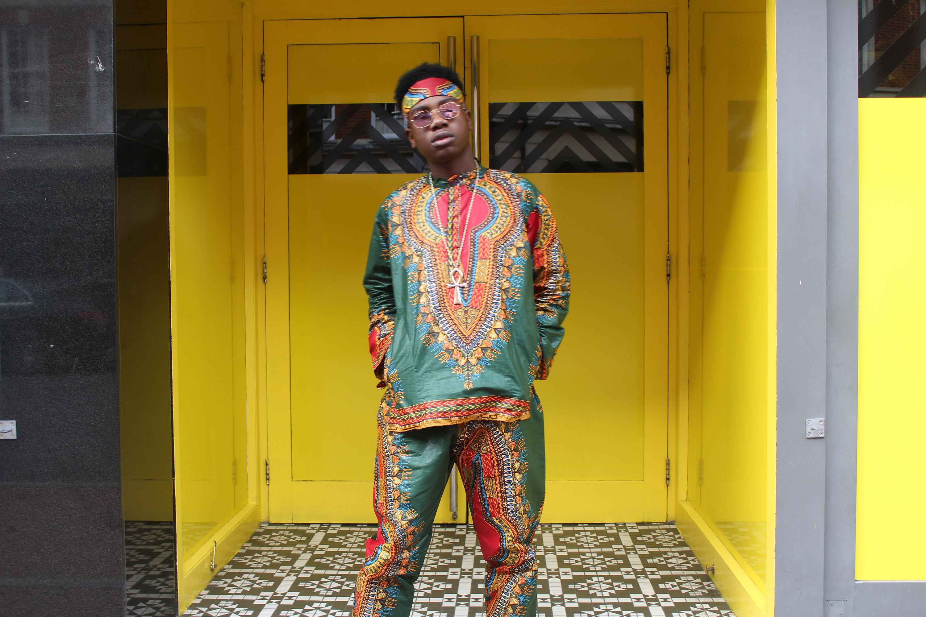 Mens African Fashion Dashiki Wax Print Outfit (Continent Clothing)
