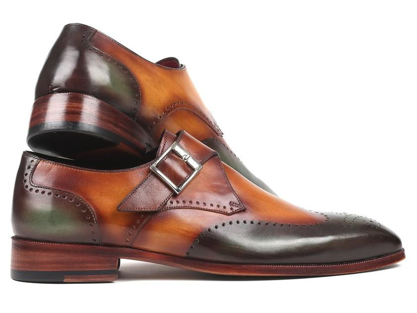 Thumbnail: Paul Parkman Single Monkstraps Green & Camel (PAUL PARKMAN)