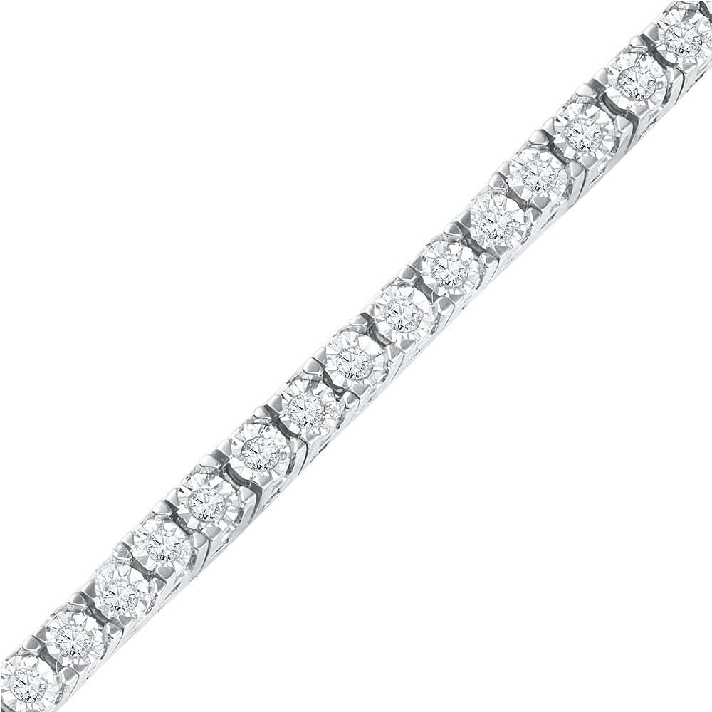 14K White Gold Simple Diamond Tennis Bracelet (Jewelry By Johan)