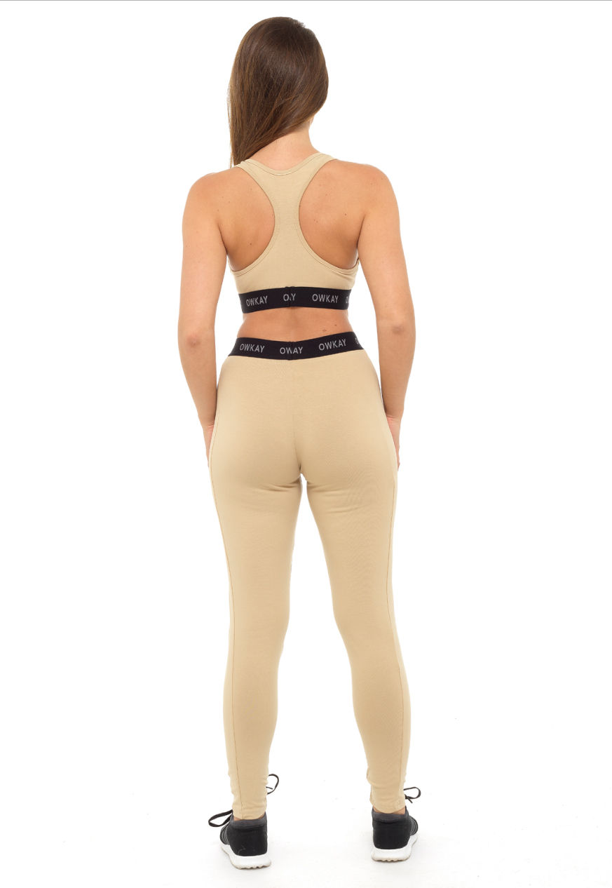 Thumbnail: Bralette & Leggings Set Sand (Owkay Clothing)