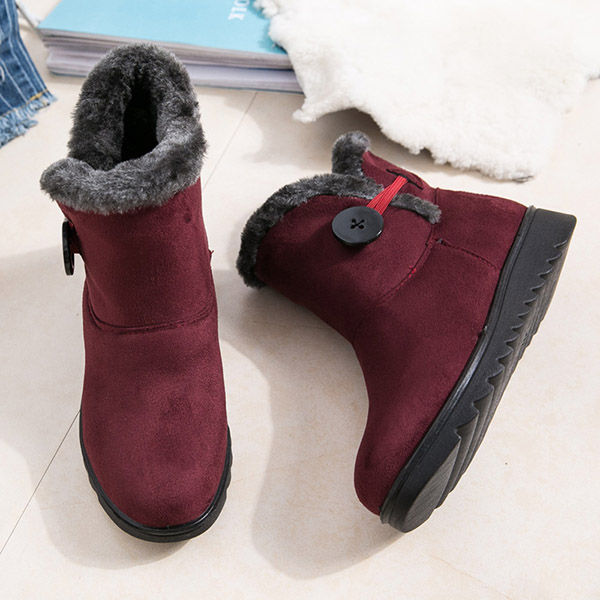 Thumbnail: Women Buckle Comfortable Keep Warm Soft Ankle Snow Boots