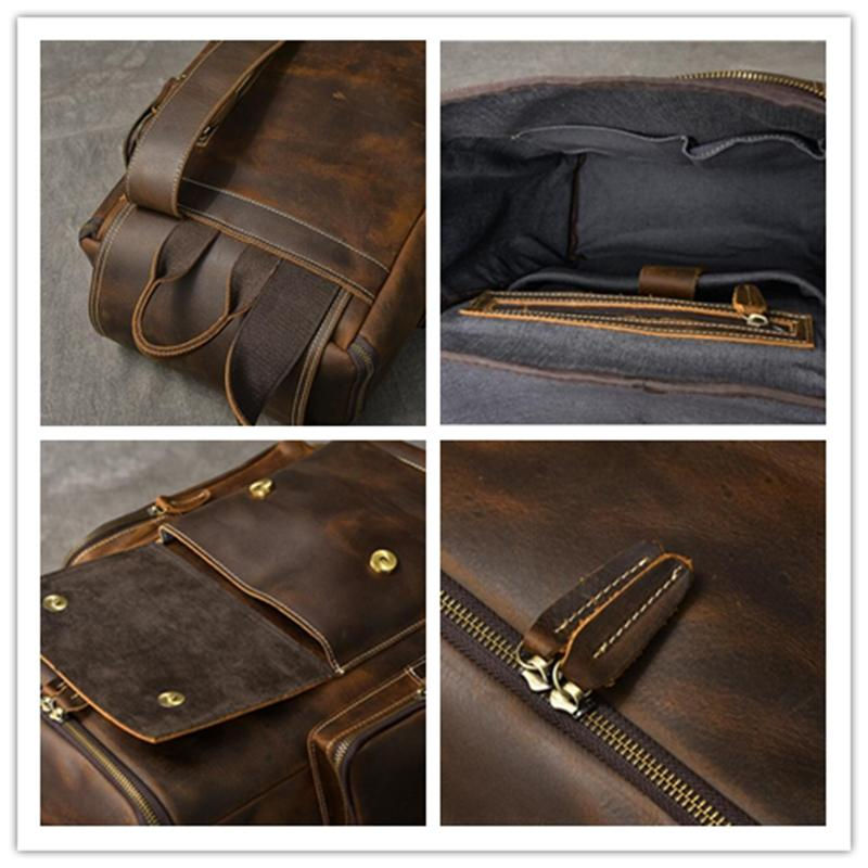 Thumbnail: Crazy Horse Leather Men Backpack Mk2 ESS468 (RockCow)