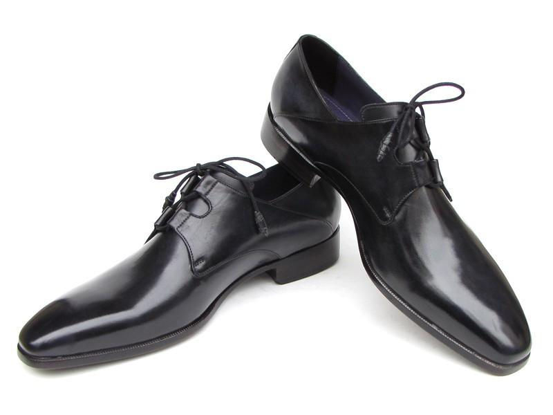 Thumbnail: Paul Parkman Men's Ghillie Lacing Plain Toe Black Shoes (PAUL PARKMAN)