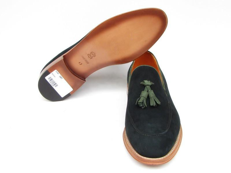 Thumbnail: Paul Parkman Men's Tassel Loafer Green Suede Shoes (PAUL PARKMAN)