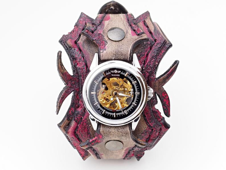 Thumbnail: Vintage Black Leather Watch (Lover's Bracelet)