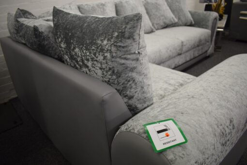 Thumbnail: Balmoral RHF Corner – Silver Crushed Velvet (Furnish365)