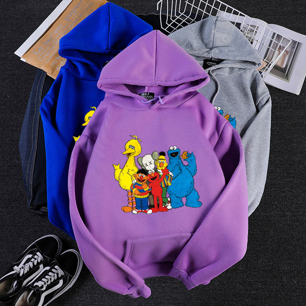 KAWS Men Women Hoodie Sweatshirt Loose Pullover Purple L
