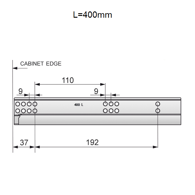 Thumbnail: Set of Soft-Close Undermount Slides (left and right), 3/4 Extension