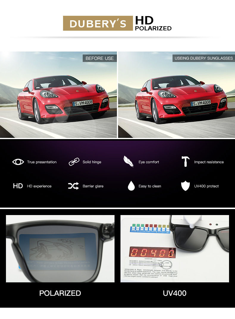 Thumbnail: DUBERY HD Polarized Sunglasses D518NJLO