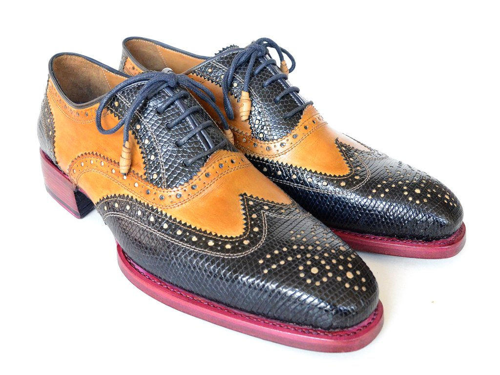Paul Parkman Genuine Iguana & Leather Wingtip Oxfords (PAUL PARKMAN)