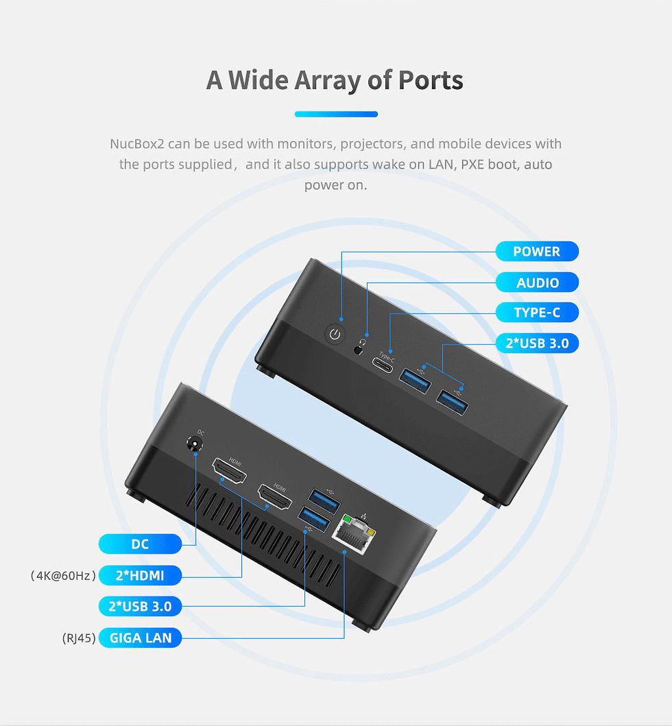Thumbnail: KB2 Mini PC Computer Host Square Windows10/Linux Black