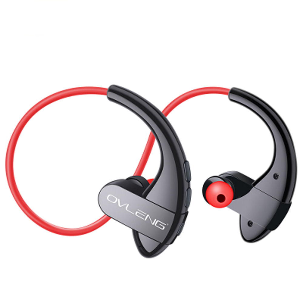 OVLENG S13 Bluetooth Wireless Stereo Earphones In-ear Hang-on-ears RED