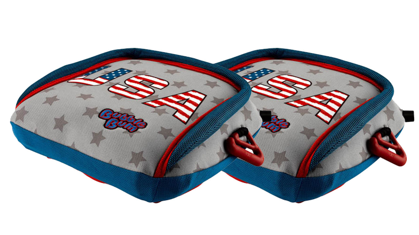 Inflatable Car Booster Seat, Twin Stars & Stripes Bundle (BubbleBum)