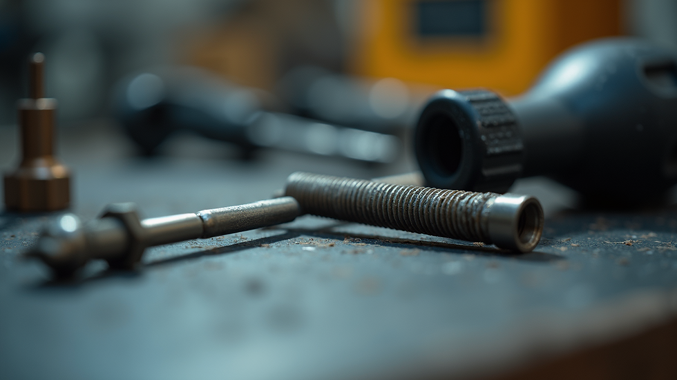 Eye-level view of a screwdriver and replacement louver parts on a workbench