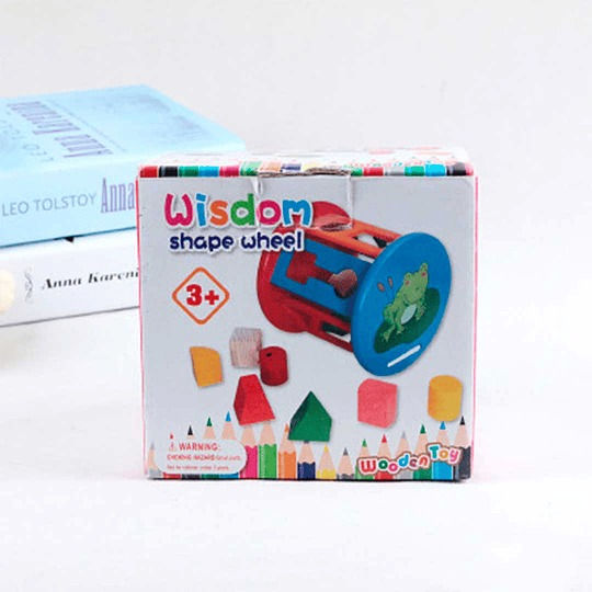 Miniatura: Juego de ruedas de formas de madera, caja con 13 piezas para niños