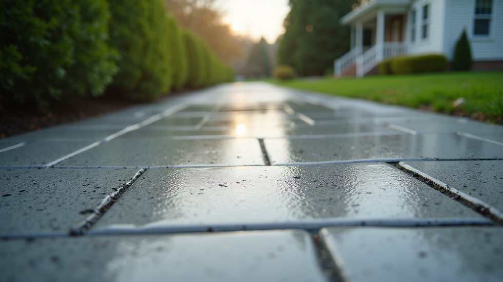 Close-up view of a driveway being sealed with nano-tech sealer