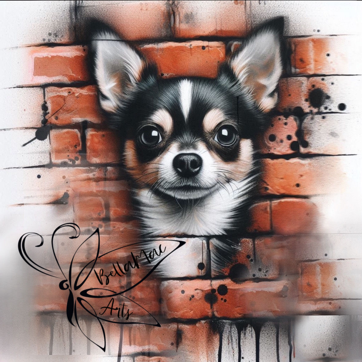 Transfer Print Chihuahua Mural Graffiti Digital Art