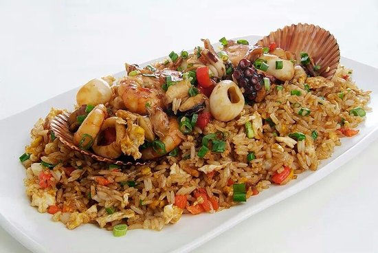 Arroz chaufa de mariscos