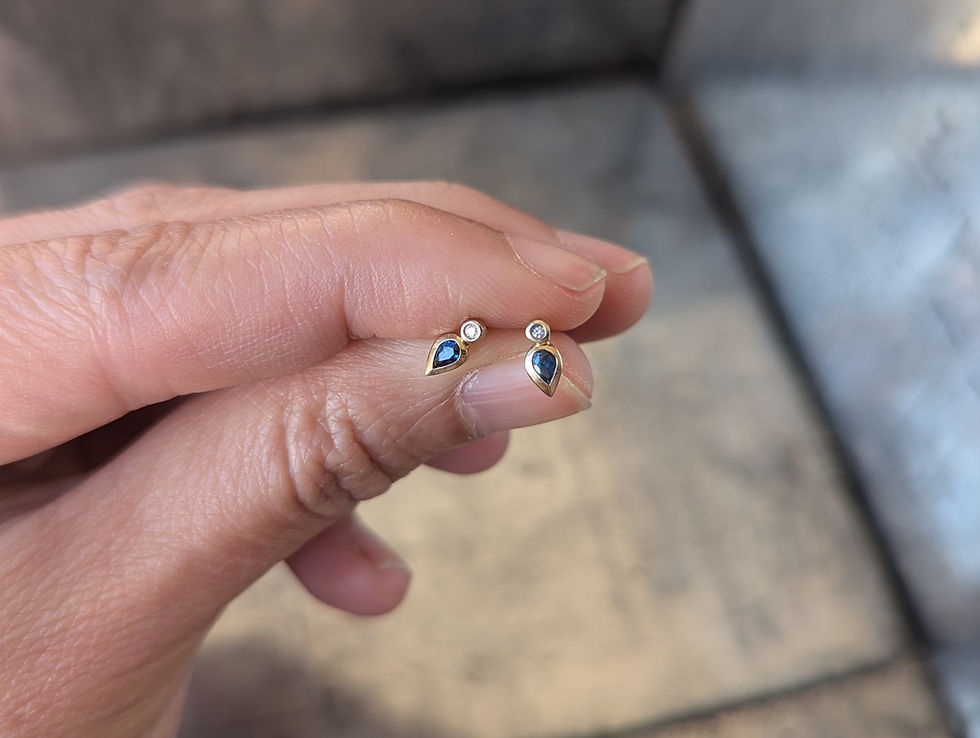 Thumbnail: Seed Studs with Emeralds or Sapphire