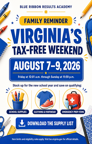 Parents get your school supplies this weekend and take advantage of VA's Tax Free Weekend