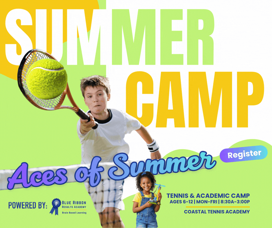 Tennis Summer Camp boy hitting ball.gif