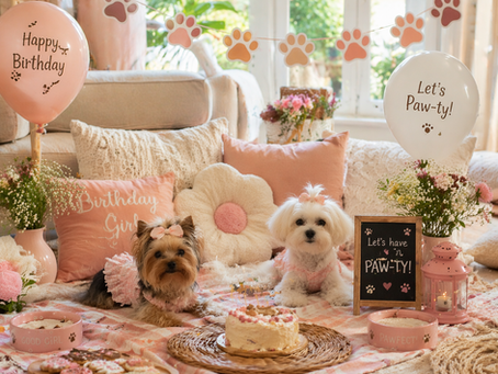 an indoor picnic for dogs