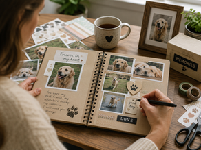 a woman created a scrapbook for her dog