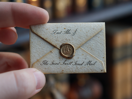 a mini envelope between 2 fingers