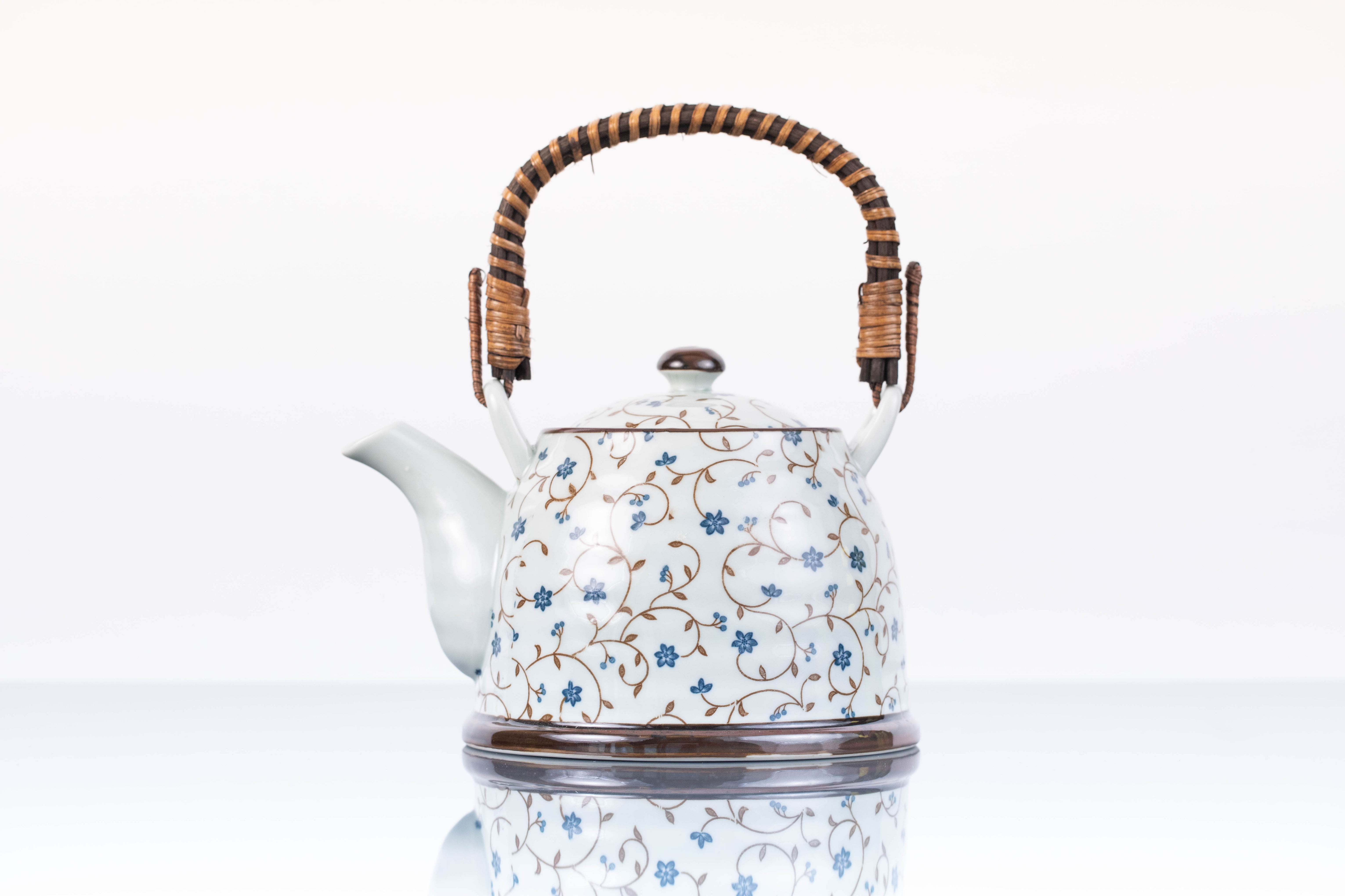 SET BLUE FLOWERS TEAPOT WITH FILTER S
