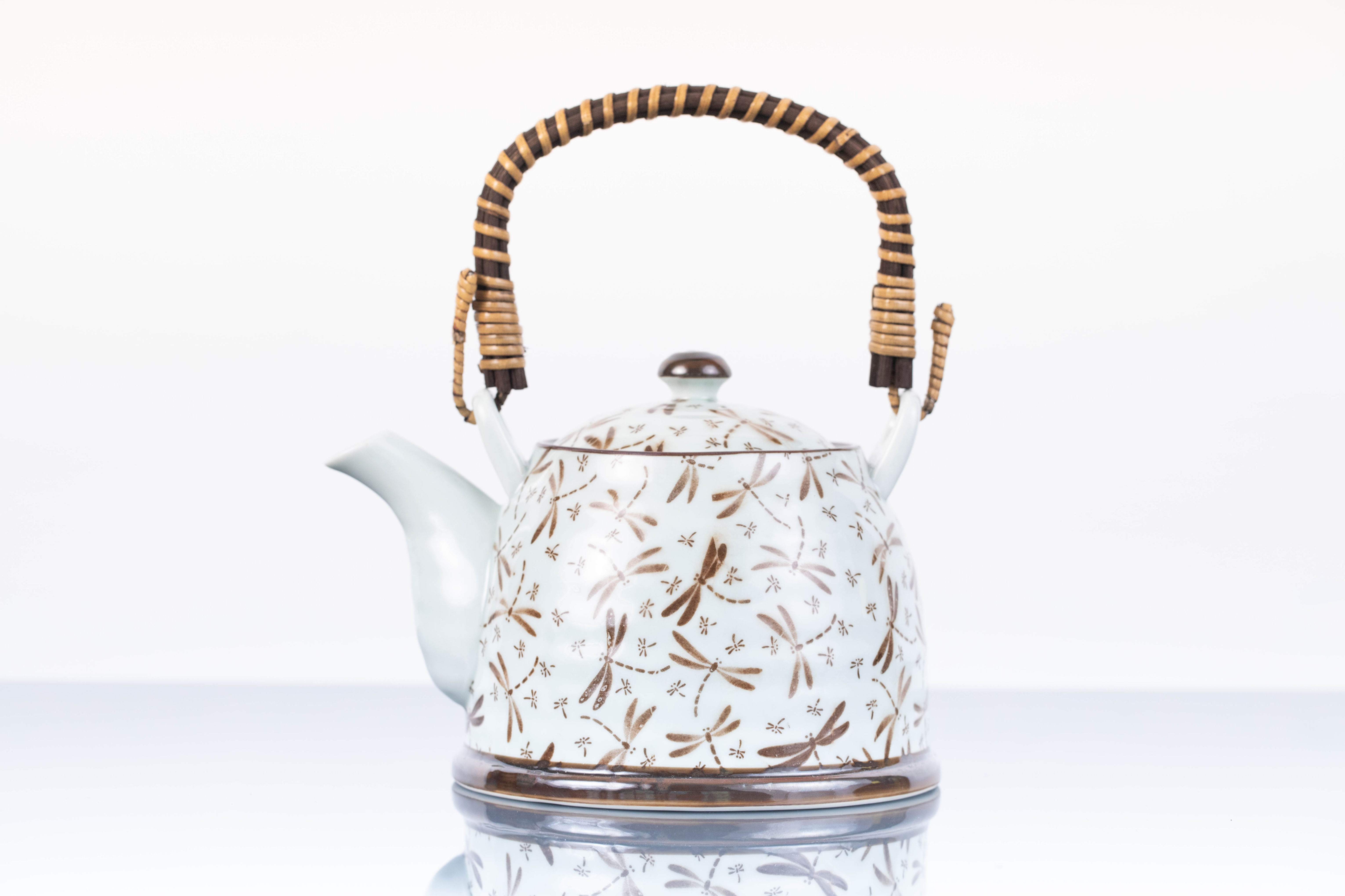 SET BROWN DRAGONFLIES TEAPOT WITH FILTER S