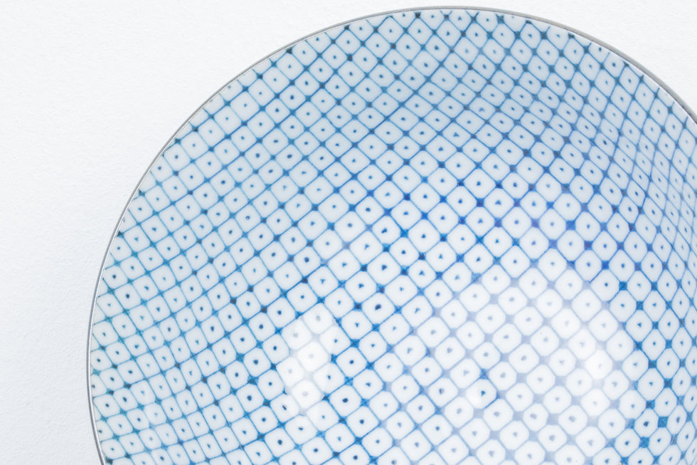 Miniatura: Blue Geometric Ceramic Bowl