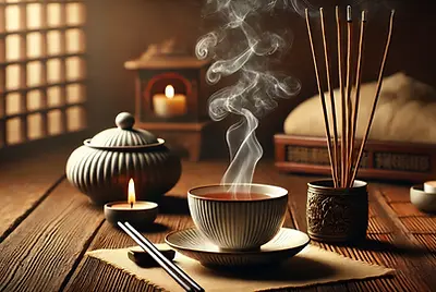 DALL·E 2025-03-15 00.08.55 - An elegant and serene relaxation scene featuring a steaming c