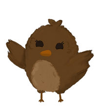 Star Dizzy Lizzy a cute brown bird cartoon character