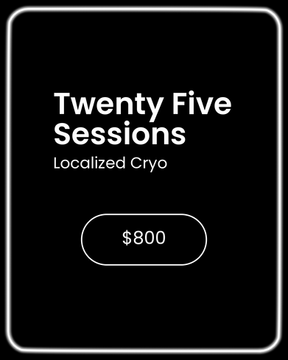 25 Localized Cryotherapy Sessions Package $800