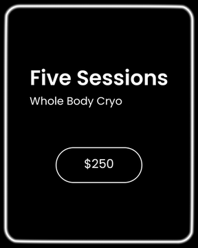 Five Sessions Whole Body Cryotherapy $250