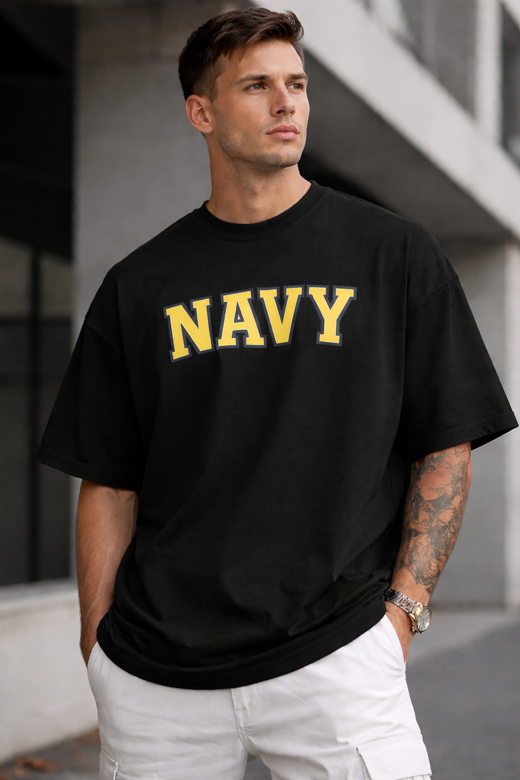 NAVY ELITE TEE- BLACK
