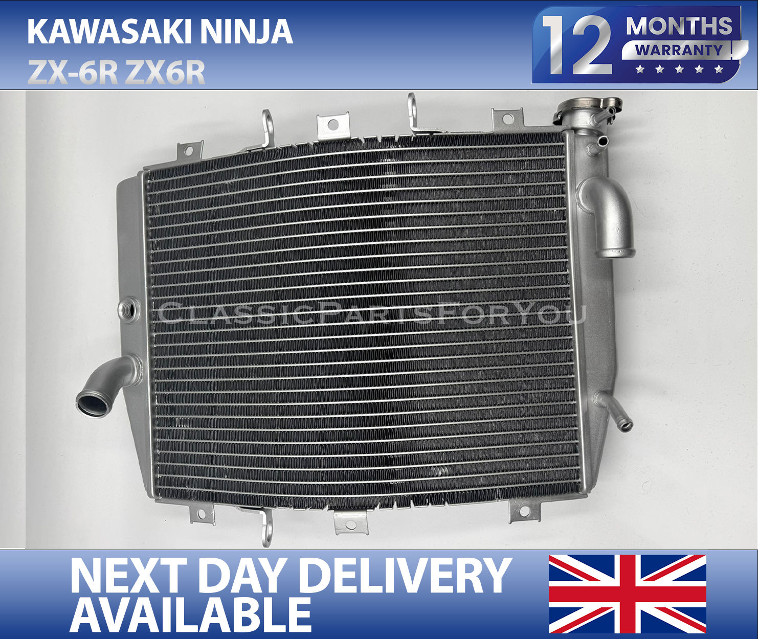 Radiator Cooler For KAWASAKI NINJA ZX-6R ZX6R 1998-2002 1999 2000 2001 98 99 00