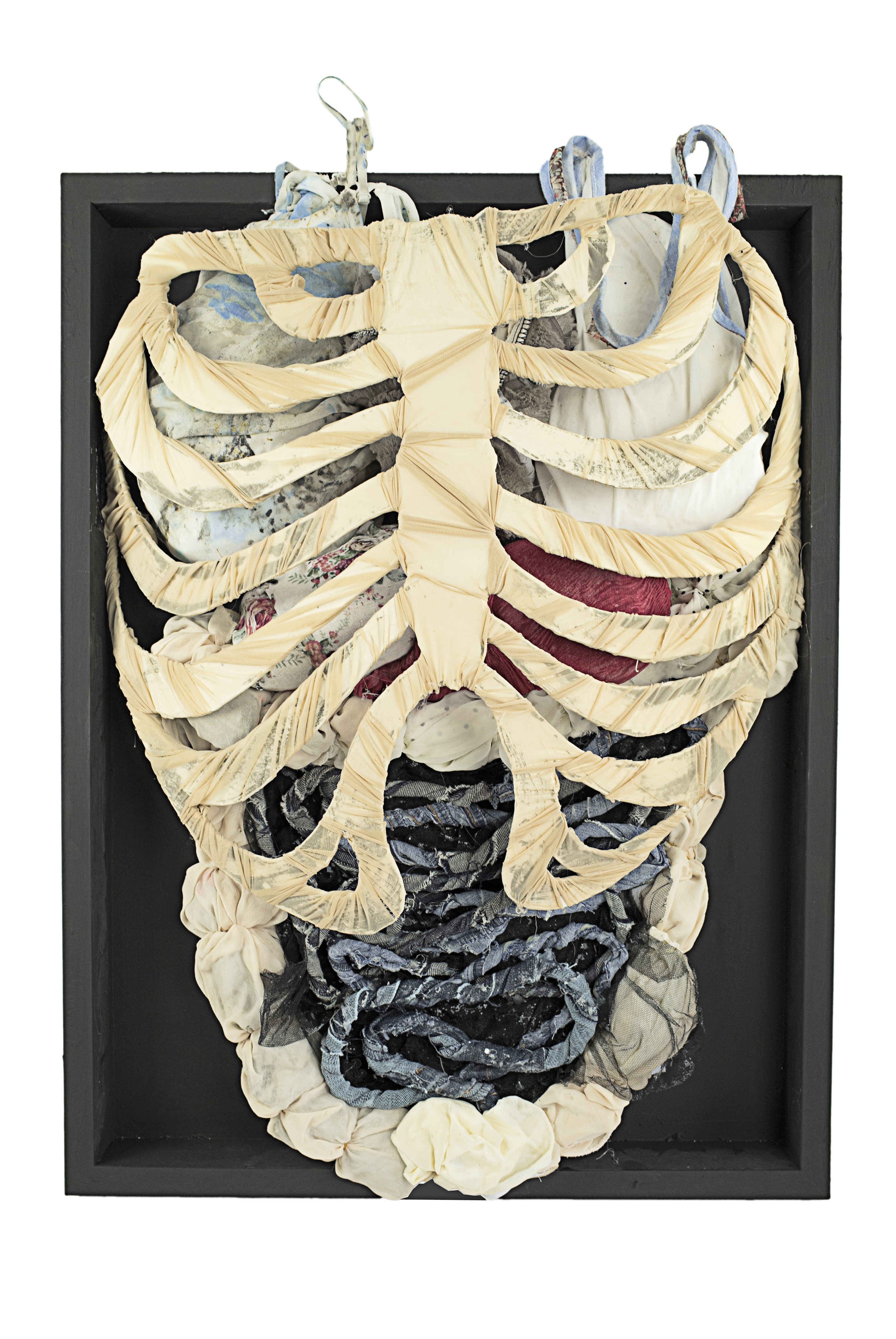 Fragility (Soft Ribs with Fabric) 80 x 60 cm Mixed Media with Clothing