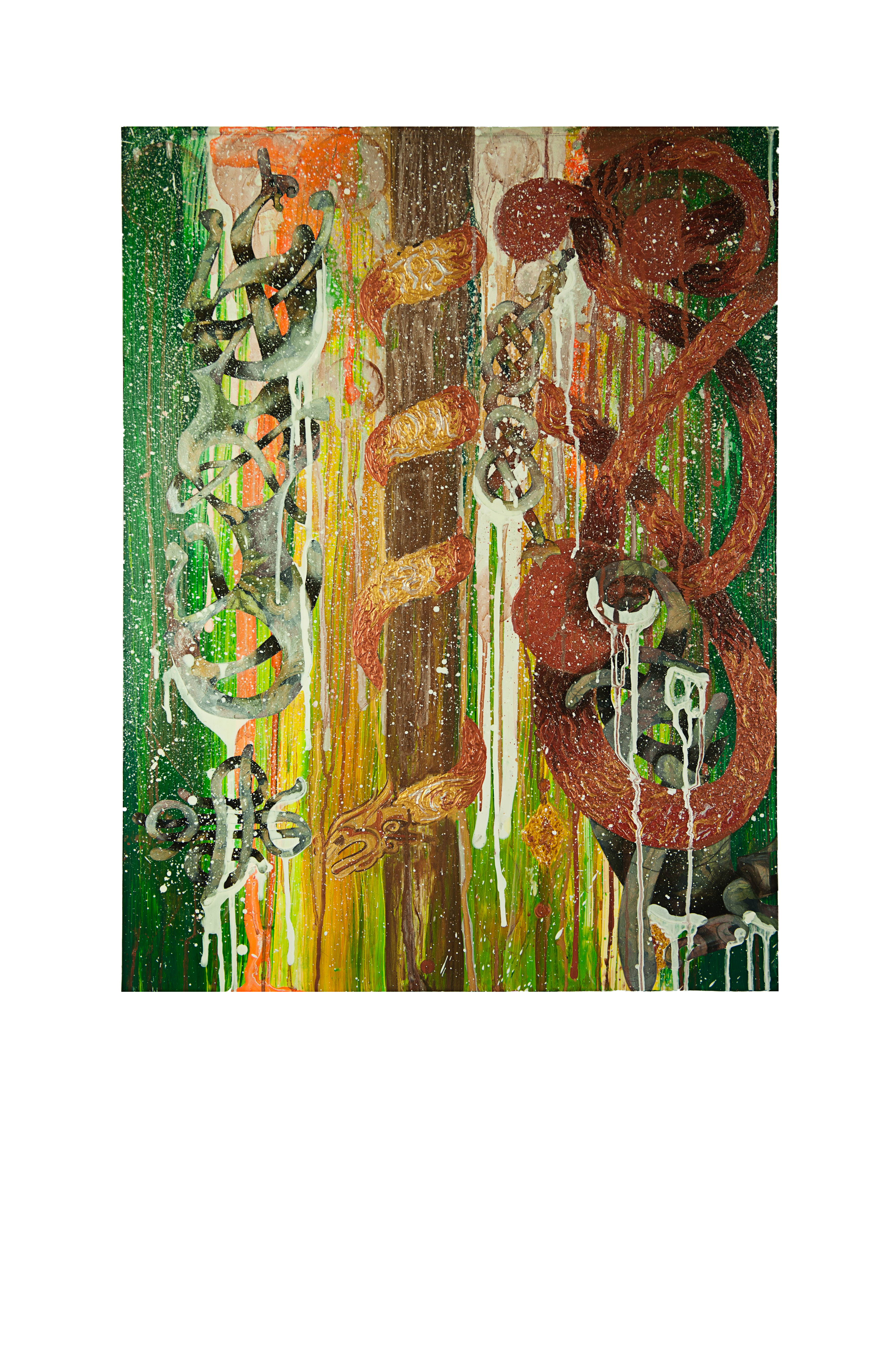 Dragon Poles 80 x 60cm Mixed Media on Board