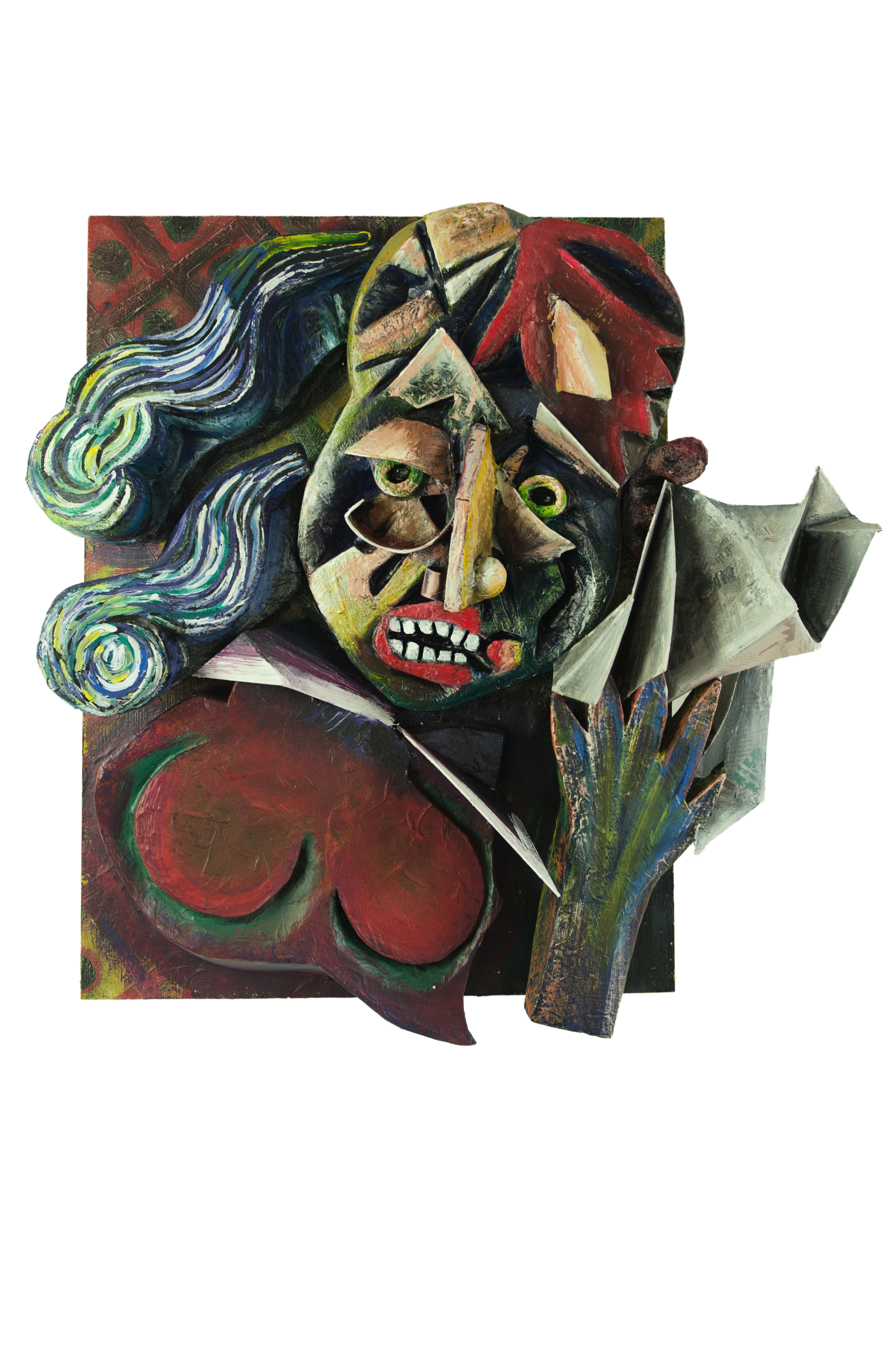 Cubist Portrait 82cm x 84 cm Mixed Media