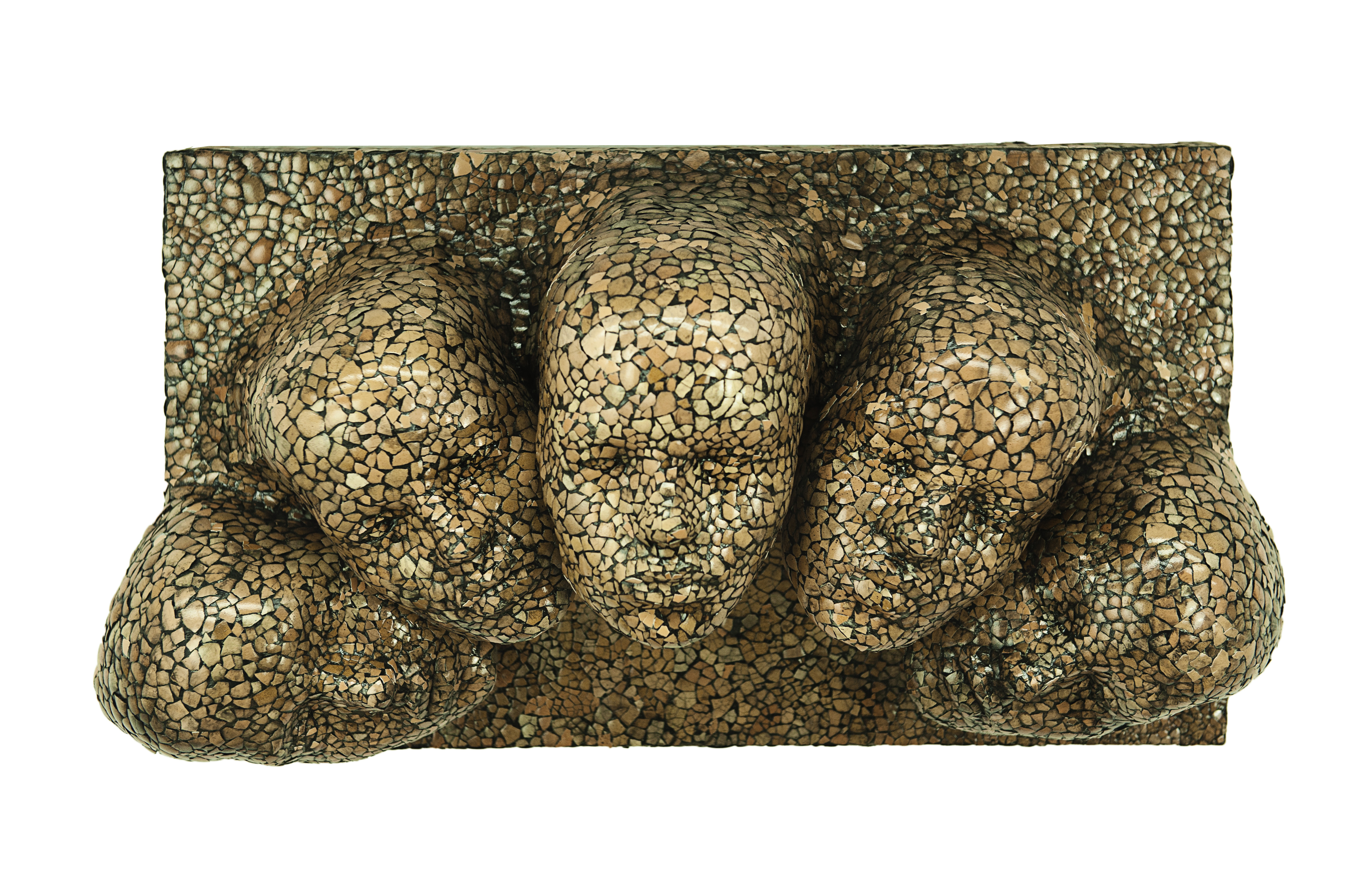 Fragile Identity 70 x 35 x 30cm Papier Mache, Eggshell and Chinese Ink on Board