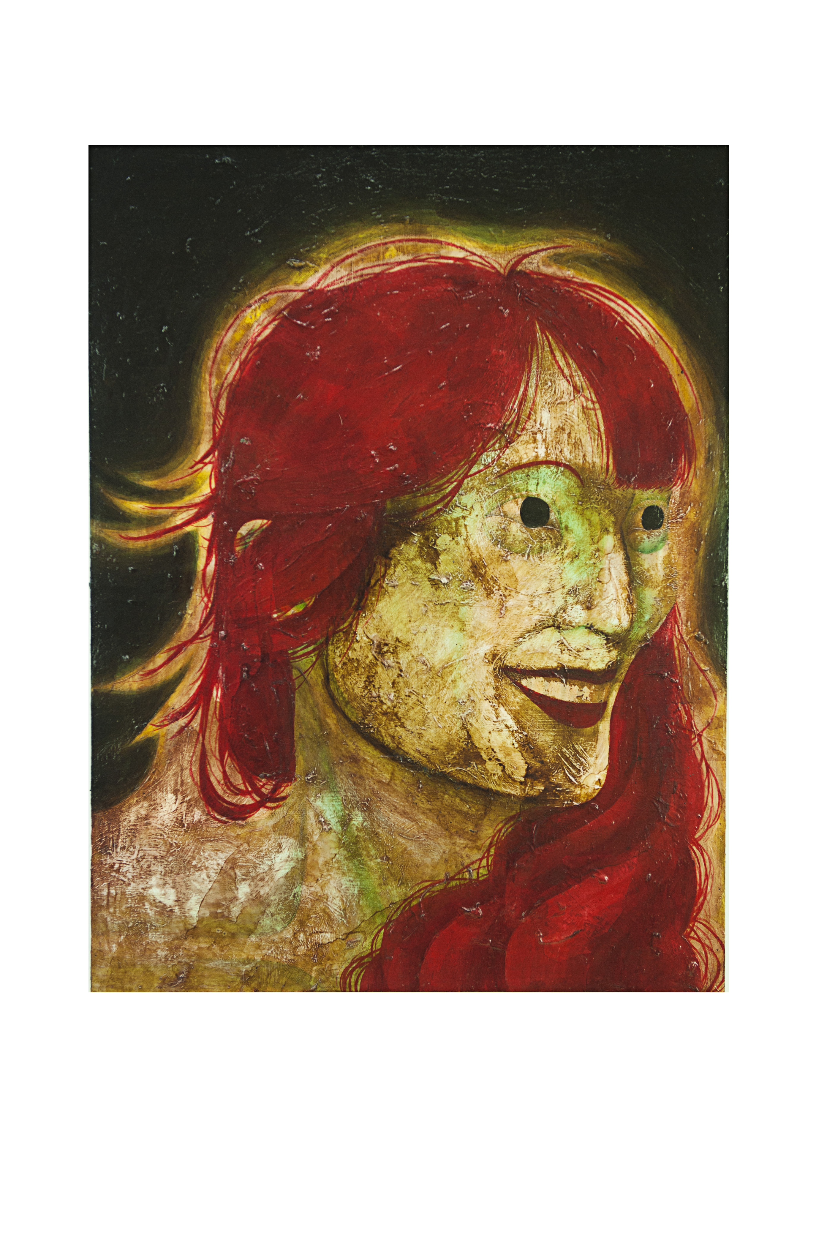Self Portrait 80 x 60 cm Acrylic and Shellac on Board