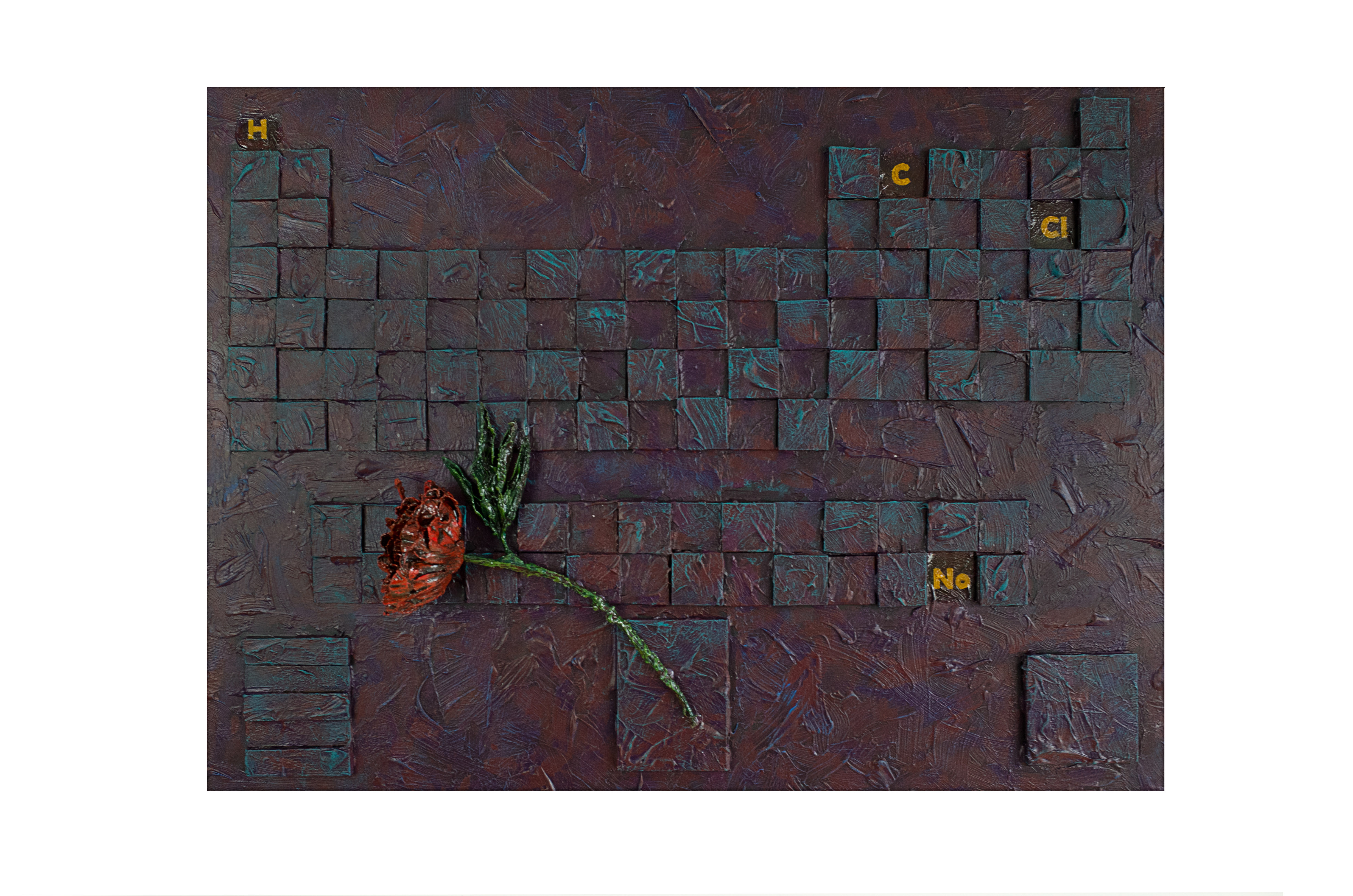 Organic Chemistry 60 x 80 cm Mixed Media with artificial flower