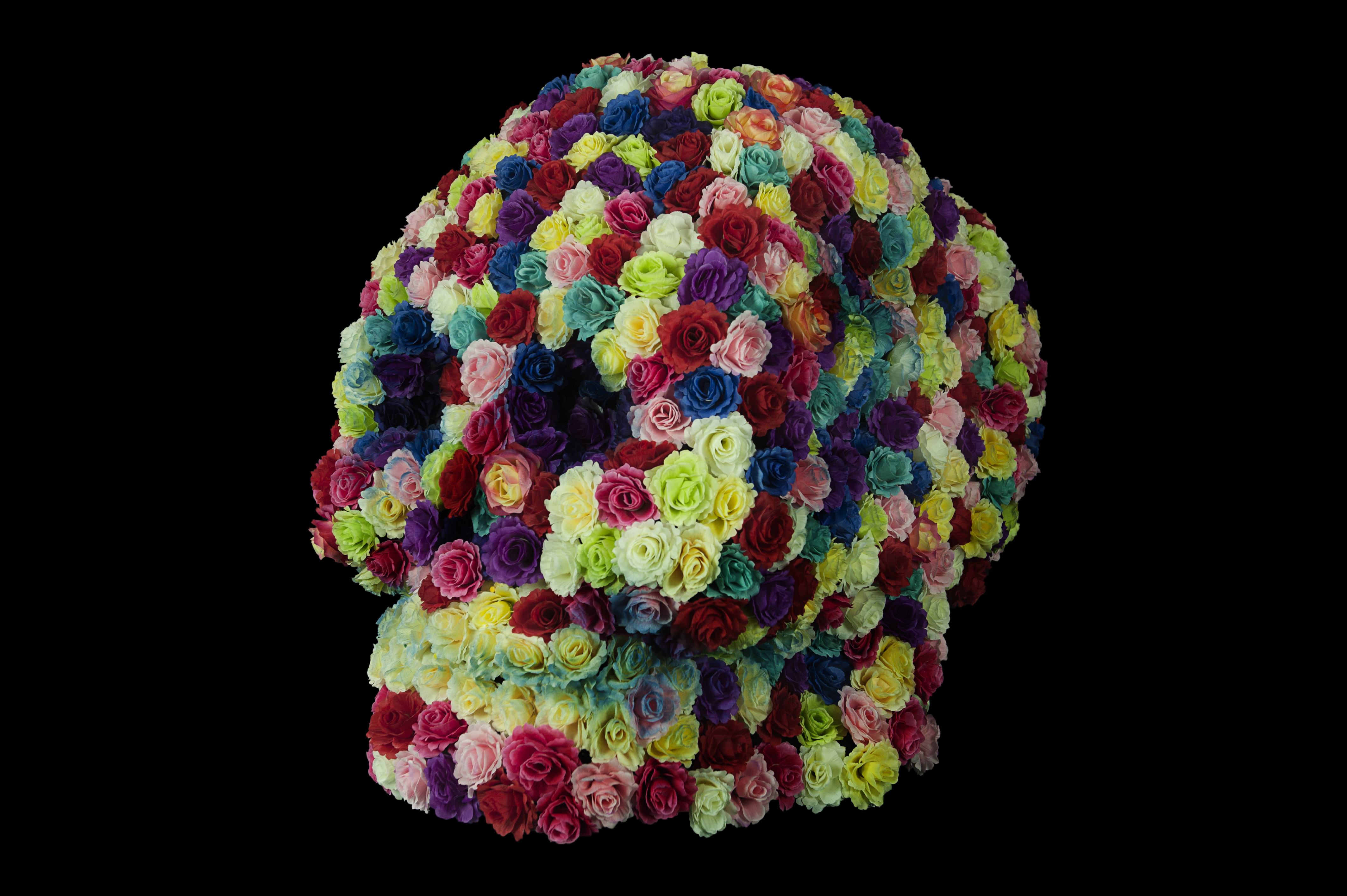 Floral Skull 125 x 100 x 78 cm Artificial Flowers on Carved Polystyrene
